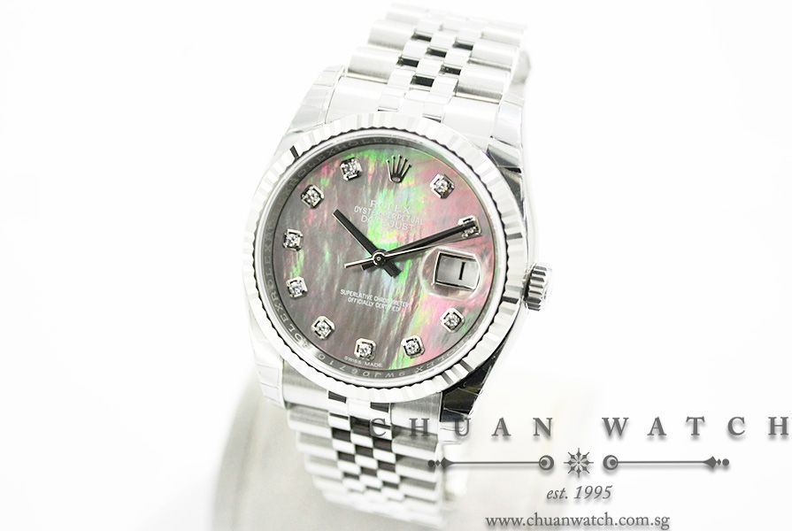 Rolex Gents DateJust 36mm 116234 Black MOP Diamonds - Image 2