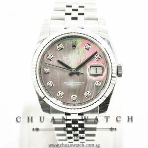 Rolex Gents DateJust 36mm 116234 Black MOP Diamonds