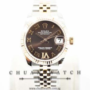 Rolex Boys DateJust Two-Tone 31mm 178271 Chocolate Roman VI 11BR