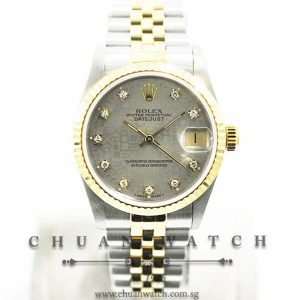 Rolex Boys DateJust Two-Tone 31mm 68273 Grey Jubilee Sunburst Diamonds - Discontinued