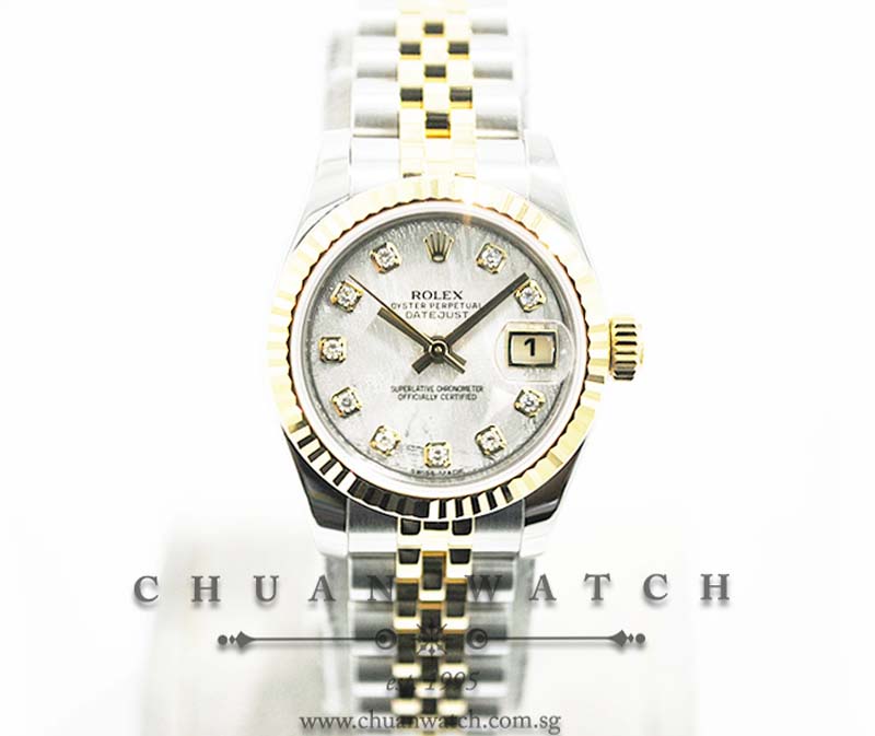 Rolex Ladies DateJust Two-Tone 26mm 179173 Meteorite Diamonds - Discontinued