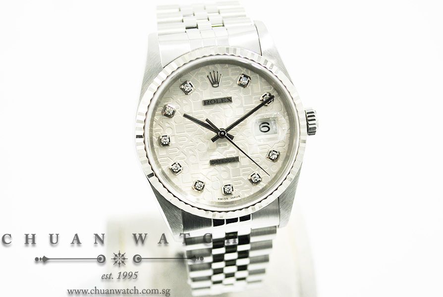 Rolex Gents DateJust 36mm 16234 Silver Jubilee Diamonds - Discontinued - Image 3