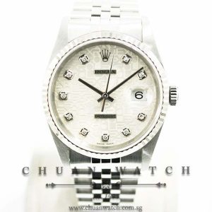 Rolex Gents DateJust 36mm 16234 Silver Jubilee Diamonds - Discontinued