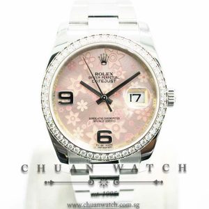 Rolex Gents DateJust 36mm 116244 Pink Flowers Arabic 6.9
