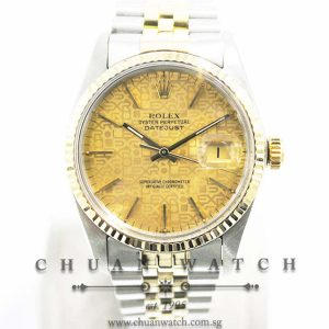 Rolex Vintage Gents DateJust 36mm 16013 Champagne Jubilee Index - Discontinued