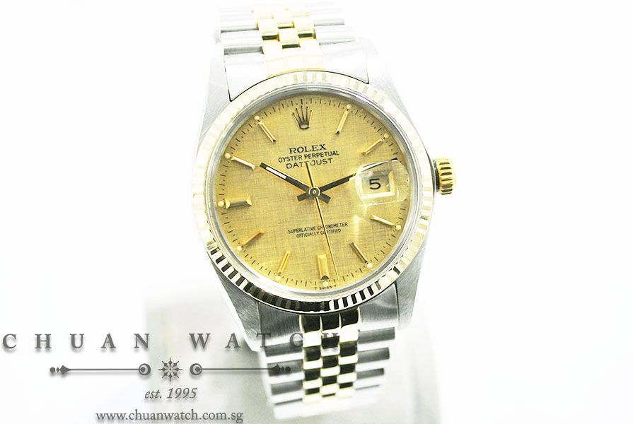 Rolex Vintage Gents DateJust 36mm 16013 Champagne Linen Index - Discontinued - Image 3