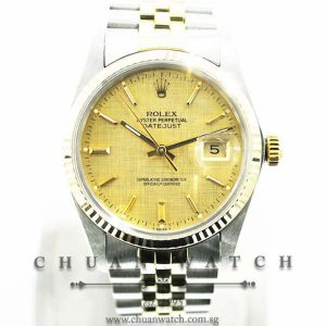 Rolex Vintage Gents DateJust 36mm 16013 Champagne Linen Index - Discontinued