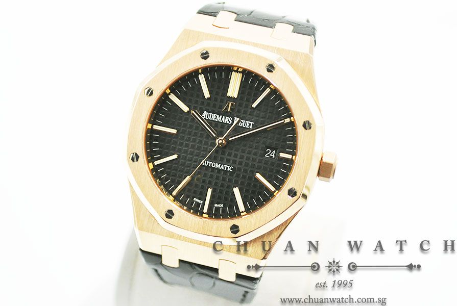 Audemars Piguet Royal Oak Automatic Rose Gold 41mm 15400OR Black - Discontinued - Image 2