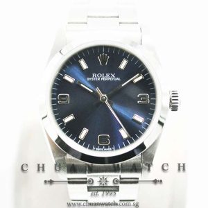 Rolex Boys Oyster Perpetual No-Date 31mm 67480 Blue Sunburst 3.6.9 - Discontinued