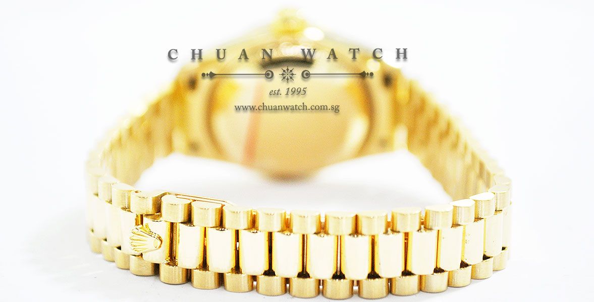 Rolex Ladies DateJust President Yellow Gold 26mm 69178 Champagne Sunburst Diamonds - Discontinued - Image 4