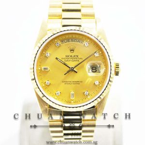 Rolex Day-Date President Yellow Gold 36mm 18238 Champagne Sunburst Diamonds - Discontinued