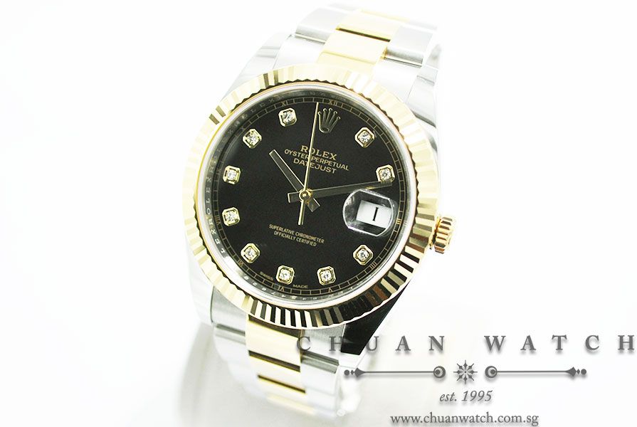 Rolex DateJust 41 Two-Tone 126333 Black Diamonds - Image 2
