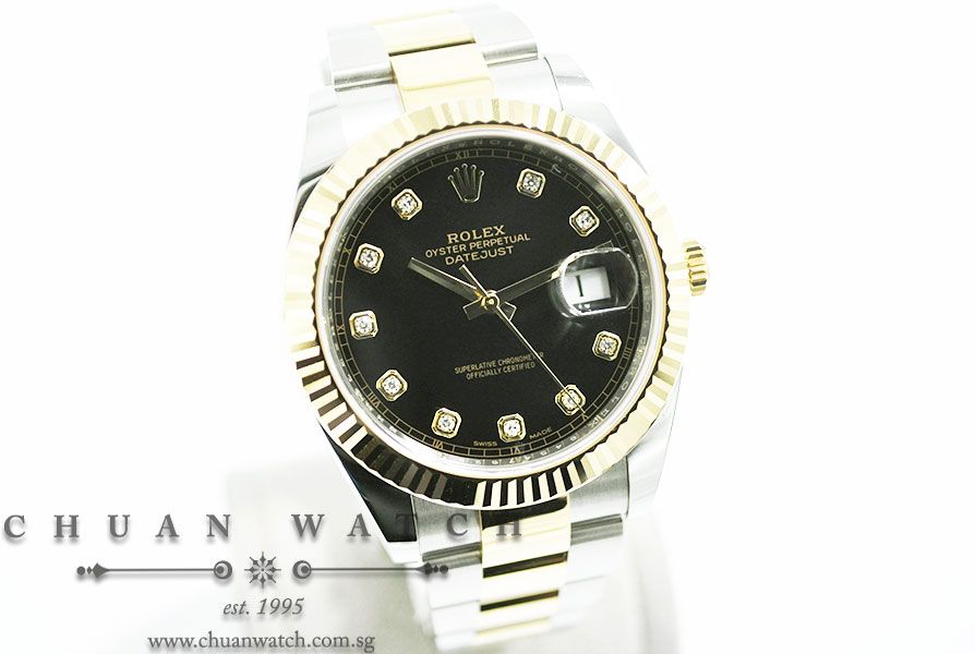 Rolex DateJust 41 Two-Tone 126333 Black Diamonds - Image 3