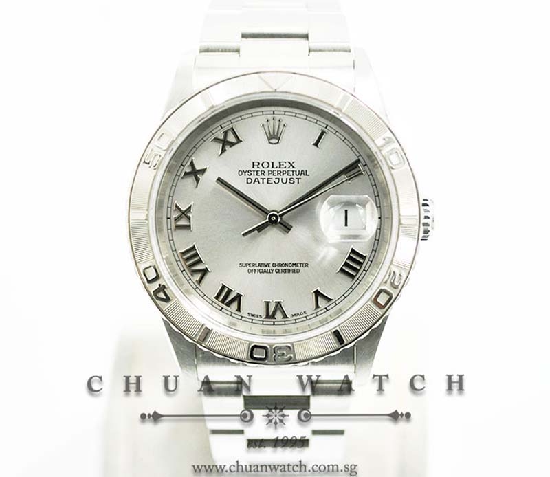 Rolex Gents DateJust Turn-O-Graph 36mm 16264 Rhodium Sunburst Roman - Discontinued