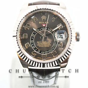 Rolex Annual Calendar GMT Sky-Dweller Rose Gold 42mm 326135 Chocolate Sunburst Arabic - Discontinued Dial
