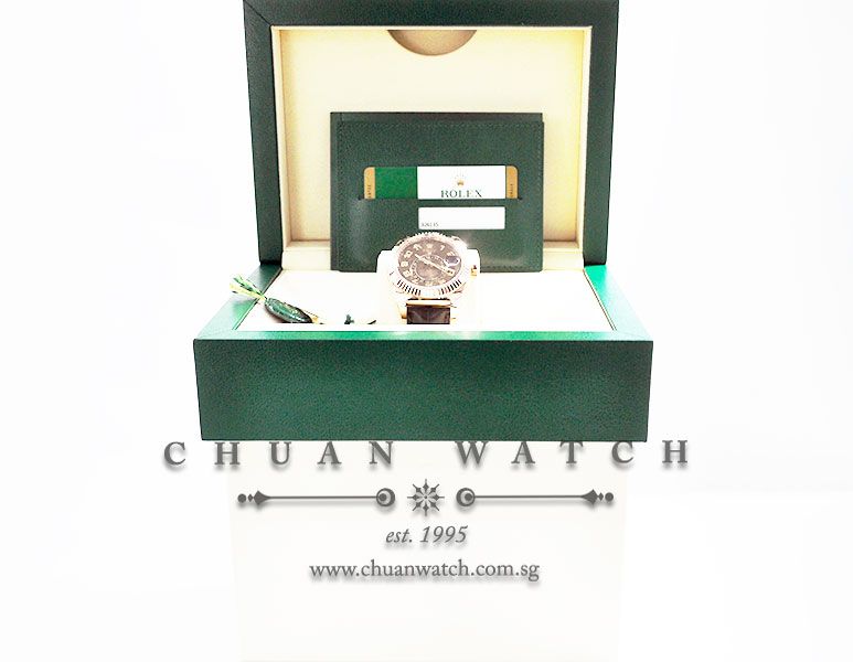 Rolex Annual Calendar GMT Sky-Dweller Rose Gold 42mm 326135 Chocolate Sunburst Arabic - Discontinued Dial - Image 5