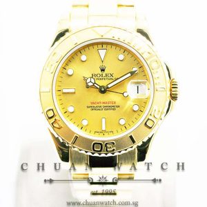 Rolex Midsize Yacht-Master Yellow Gold 35mm 68628 Champagne Sunburst Index - Discontinued