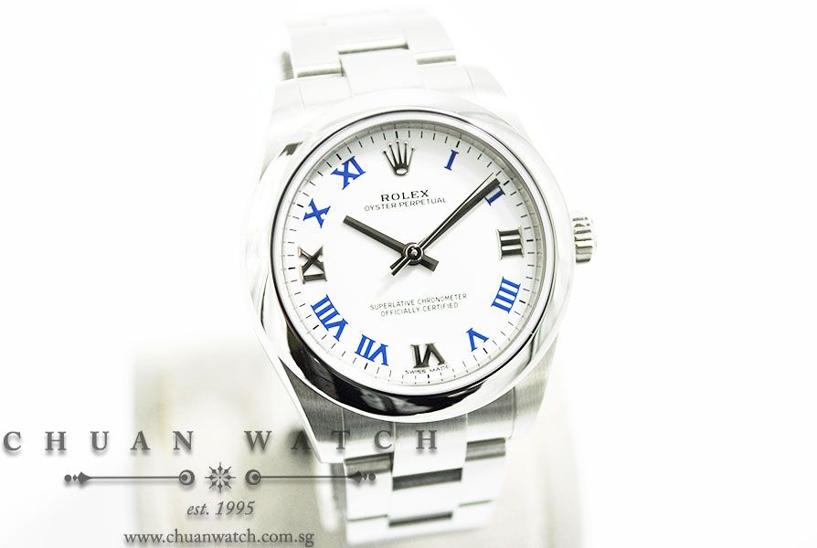 Rolex Boys Oyster Perpetual No-Date 31mm 177200 White Roman - Image 3