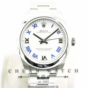 Rolex Boys Oyster Perpetual No-Date 31mm 177200 White Roman