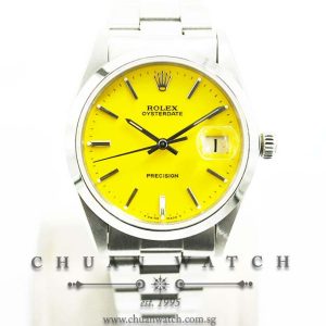 Rolex Vintage Oysterdate Precision 34mm 6694 Yellow Index Reconditioned - Discontinued