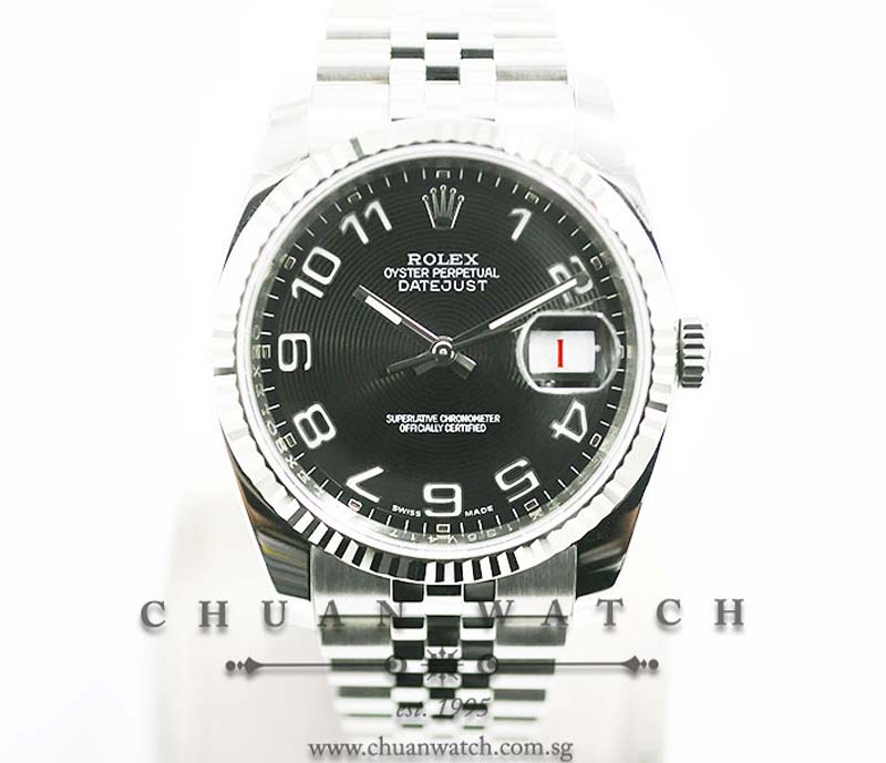 Rolex Gents DateJust 36mm 116234 Black Concentric Arabic - Discontinued
