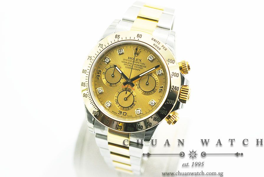 Rolex Cosmograph Daytona Two-Tone 116523 Champagne Sunburst Diamonds - Discontinued Reference - Image 2