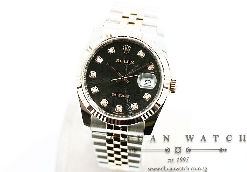 Rolex Gents DateJust Two-Tone 36mm 116231 Black Jubilee Diamonds - Discontinued - Image 2