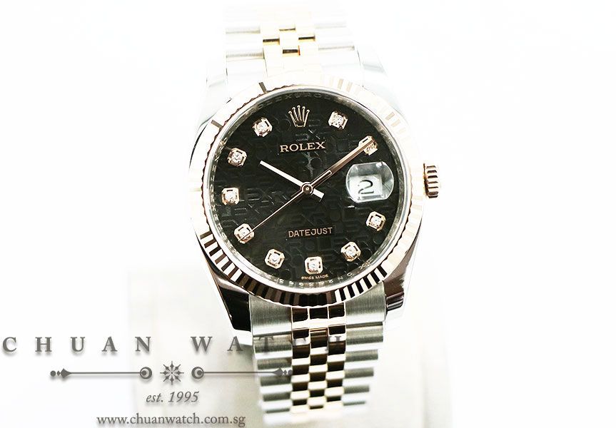 Rolex Gents DateJust Two-Tone 36mm 116231 Black Jubilee Diamonds - Discontinued - Image 3