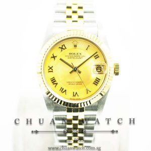 Rolex Boys DateJust Two-Tone 31mm 78273 Yellow MOP Netted Roman - Discontinued