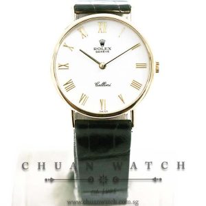 Rolex Vintage Cellini Manual-Wound Yellow Gold 32mm 5112 White Roman - Discontinued