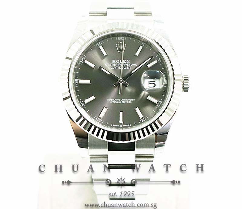 Rolex DateJust 41 126334 Rhodium Sunburst Index
