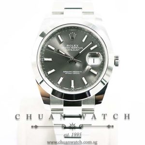 Rolex DateJust 41 126300 Rhodium Sunburst Index
