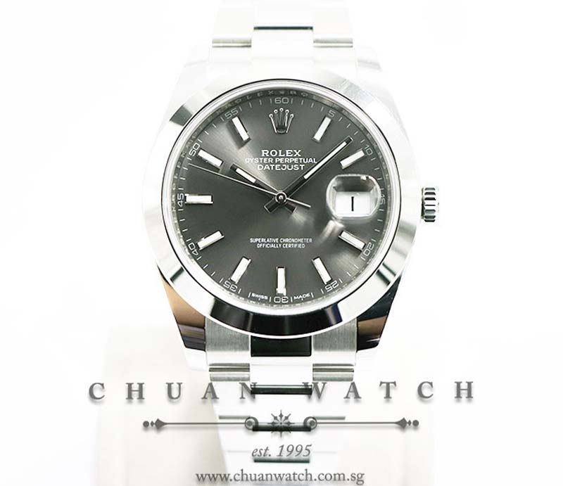 Rolex DateJust 41 126300 Rhodium Sunburst Index