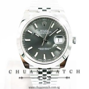 Rolex DateJust 41 126300 Rhodium Sunburst Index