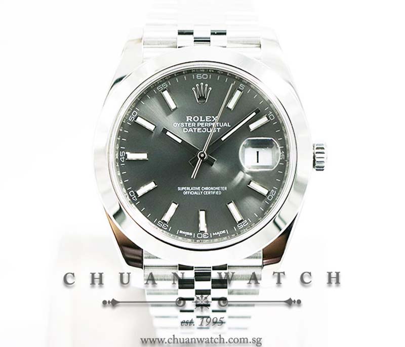 Rolex DateJust 41 126300 Rhodium Sunburst Index