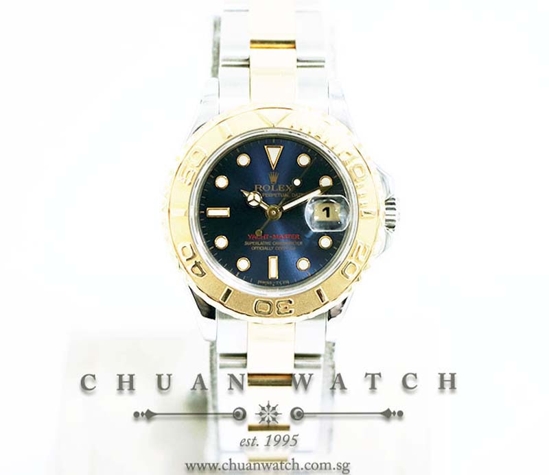 Rolex Ladies Yacht-Master Two-Tone 29mm 69623 Blue Sunburst Index - Discontinued