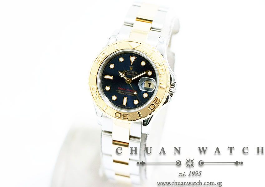 Rolex Ladies Yacht-Master Two-Tone 29mm 69623 Blue Sunburst Index - Discontinued - Image 2