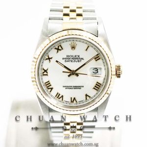 Rolex Gents DateJust Two-Tone 36mm 16233 White Roman - Discontinued