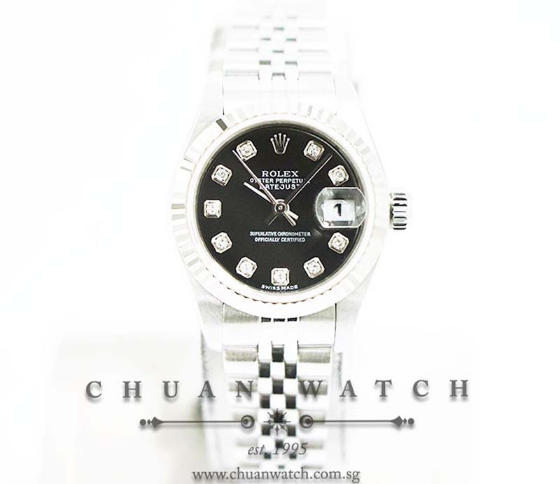 Rolex Ladies DateJust 26mm 79174 Black Diamonds - Discontinued