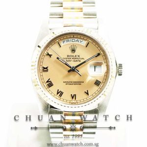 Rolex Day-Date President Tridor 36mm 18039BIC Salmon Roman - Discontinued