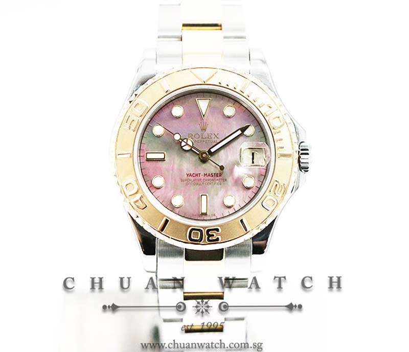 Rolex Midsize Yacht-Master Two-Tone 35mm 168623 Black MOP Index - Discontinued