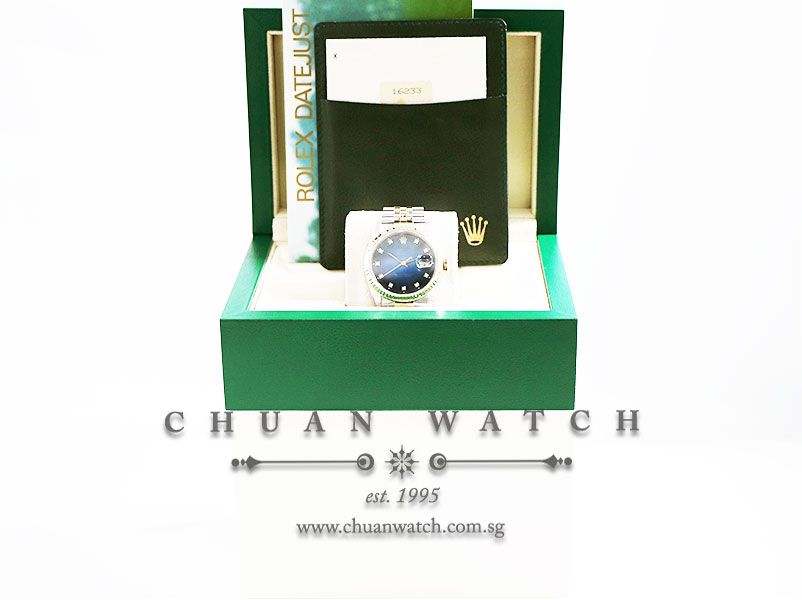 Rolex Gents DateJust Two-Tone 36mm 16233 Blue Vignette Diamonds - Discontinued - Image 5