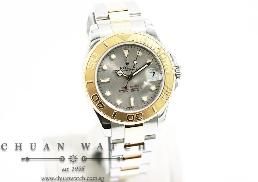 Rolex Midsize Yacht-Master Two-Tone 35mm 168623 Steel Sunburst Index - Discontinued - Image 3
