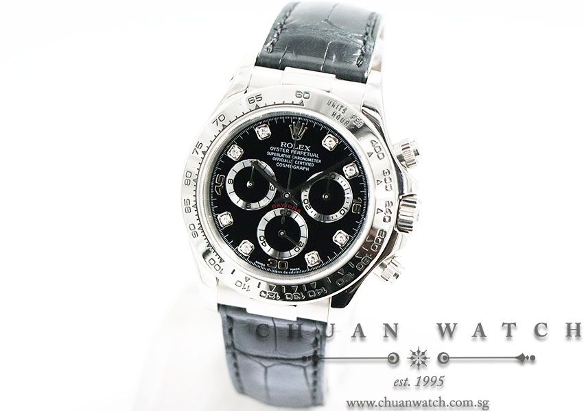 Rolex Cosmograph Daytona White Gold 116519 Black Diamonds - Discontinued - Image 2