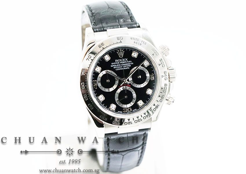 Rolex Cosmograph Daytona White Gold 116519 Black Diamonds - Discontinued - Image 3