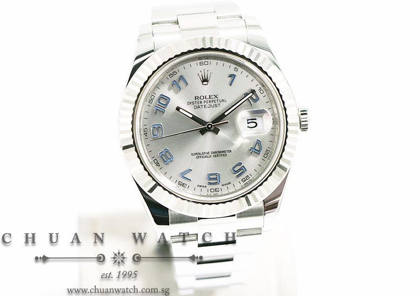 Rolex DateJust II 41mm 116334 Rhodium Sunburst Blue Arabic - Discontinued - Image 3