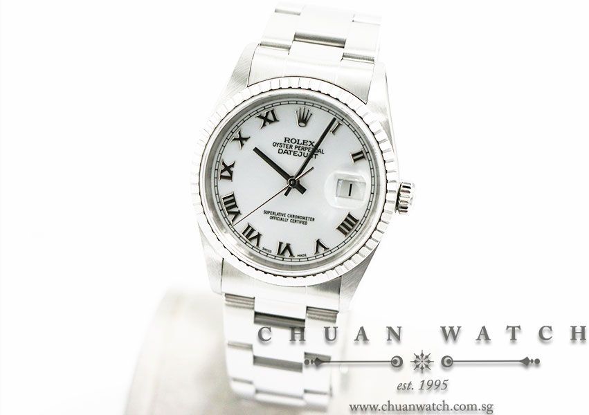 Rolex Gents DateJust 36mm 16220 White Roman - Discontinued - Image 2