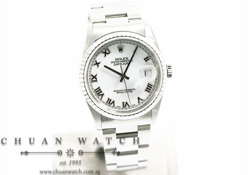 Rolex Gents DateJust 36mm 16220 White Roman - Discontinued - Image 3