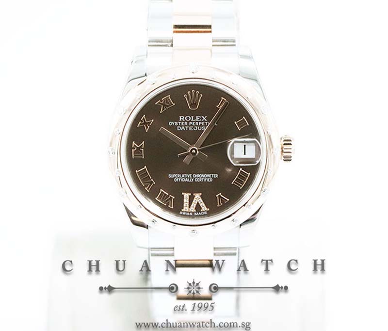 Rolex Boys DateJust Two-Tone 31mm 178341 Chocolate Roman VI 11BR - Discontinued
