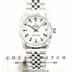 Rolex Boys DateJust 31mm 68274 White Painted Roman - Discontinued